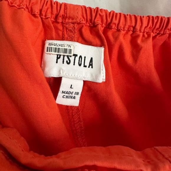 Pistola Neon Orange Jumpsuit with Pockets & Drawstring Waist 100% Cotton Size L - Picture 3 of 3